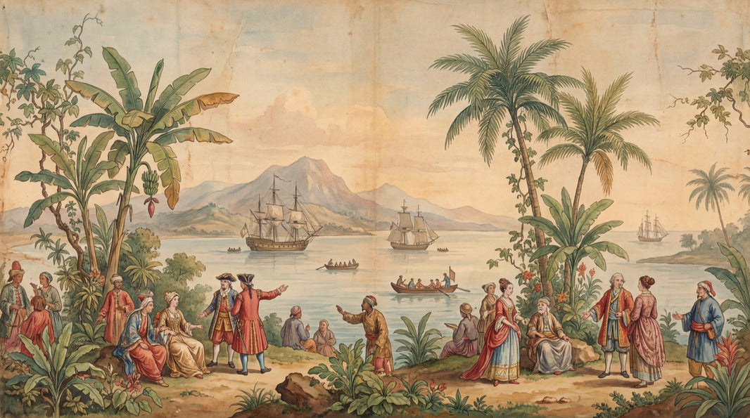 Chinoiserie Vintage Wallpaper Coastal Tropical Wall Decor pattern artwork