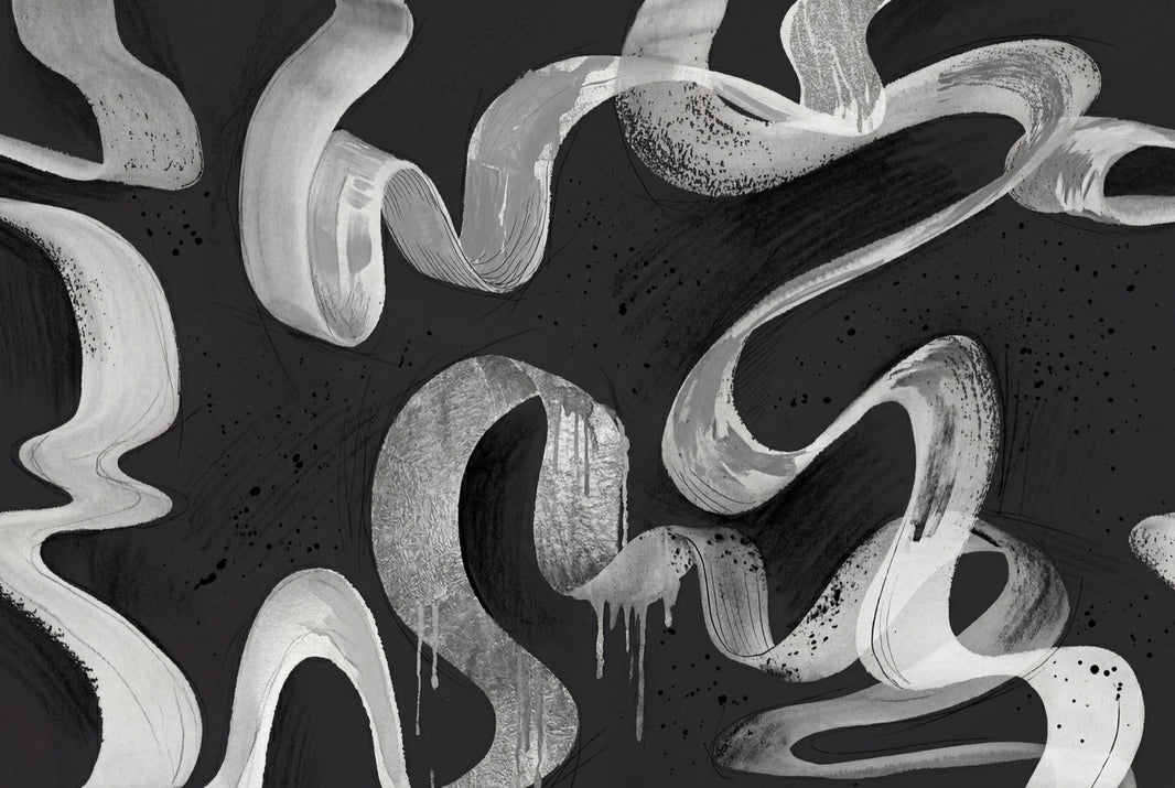 Abstract Wallpaper Brushstroke Ribbons Paint Splatter Removable Wall Decor pattern artwork