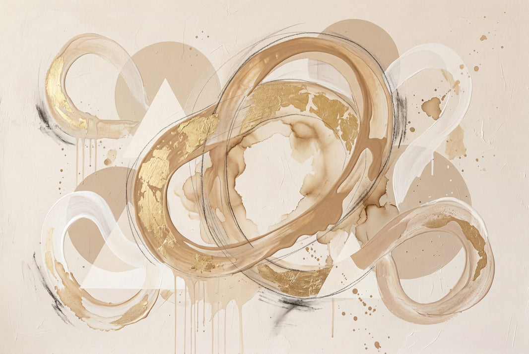 Abstract Wallpaper Gold Leaf Mixed Media Removable Wall Decor pattern artwork