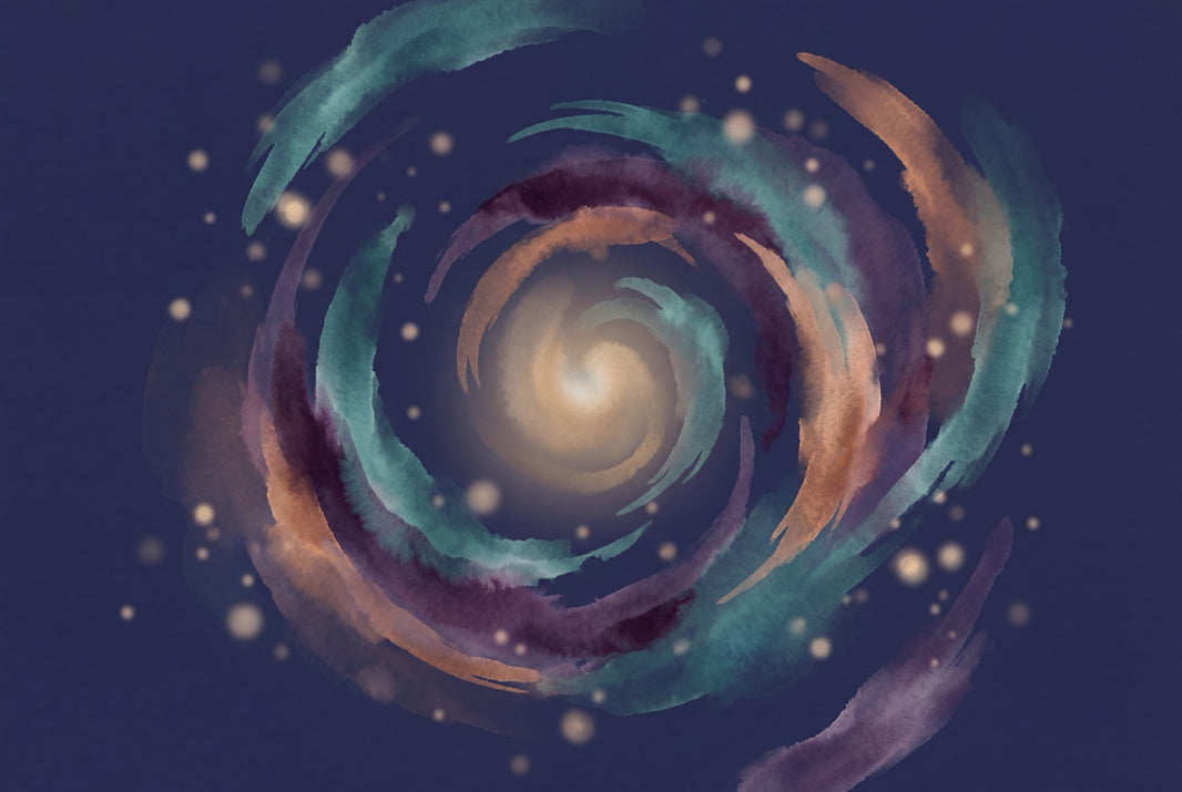 Dark Abstract Galaxy Wallpaper Spiral Vortex Removable Watercolor Brushstrokes Wall Decor pattern artwork