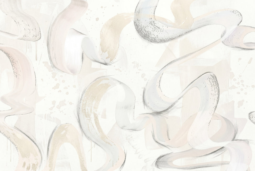 Brushstroke Wallpaper Ribbon Swirls Bright Removable Wall Decor pattern artwork