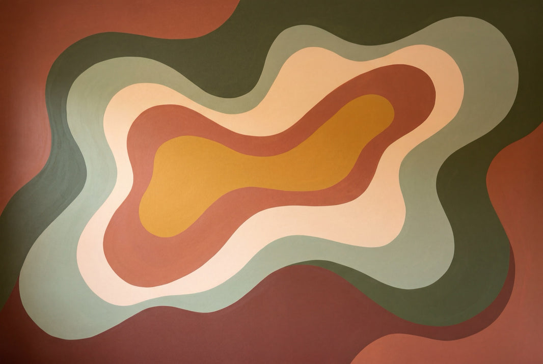 Mid Century Modern Wallpaper Topographic Map Abstract Wall Mural pattern artwork