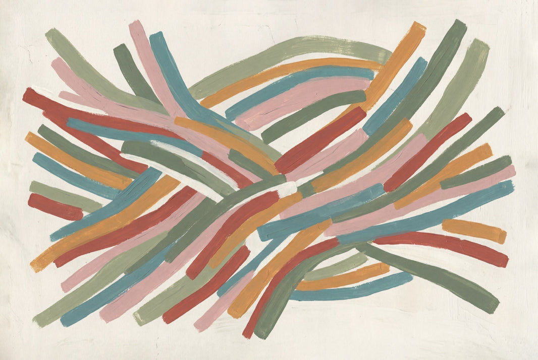 Abstract Wallpaper Brushstrokes Woven Ribbons Wall Mural pattern artwork
