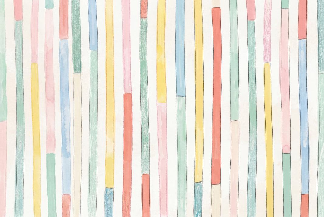 Vertical Stripes Wallpaper Watercolor Abstract Removable Wall Decor pattern artwork