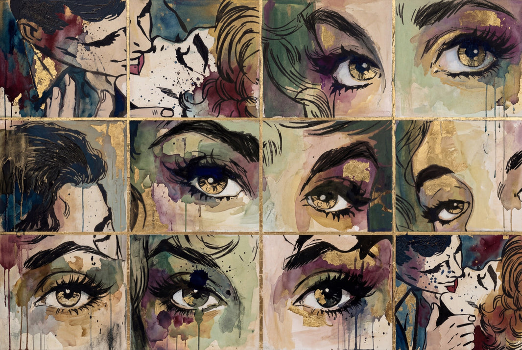 Comic Pop Art Wallpaper Eyes Fashion Illustration Wall Mural pattern artwork