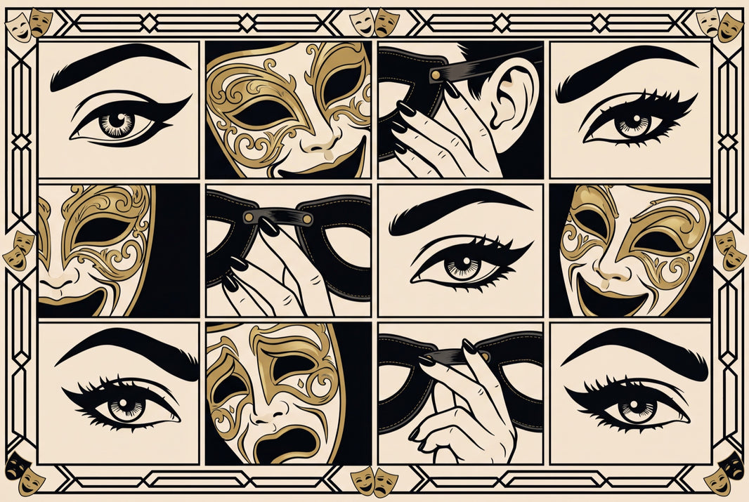 Masquerade Wallpaper Art Deco Theater Masks Removable Wall Decor pattern artwork