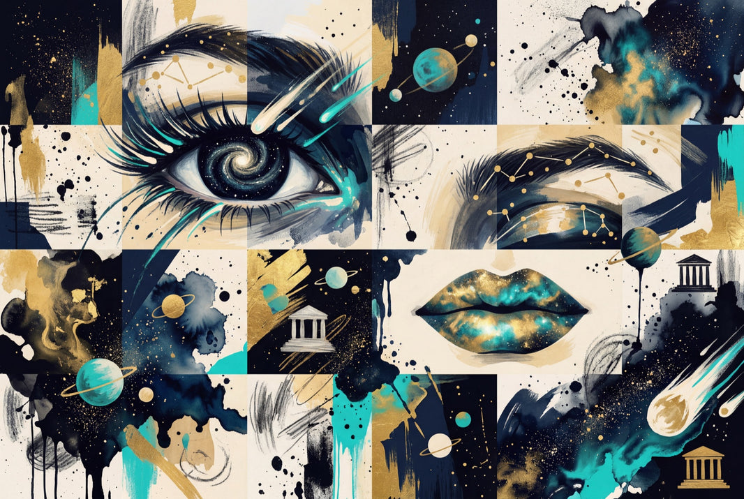 Galaxy Eye Wallpaper Abstract Collage Cosmic Removable Wall Decor pattern artwork