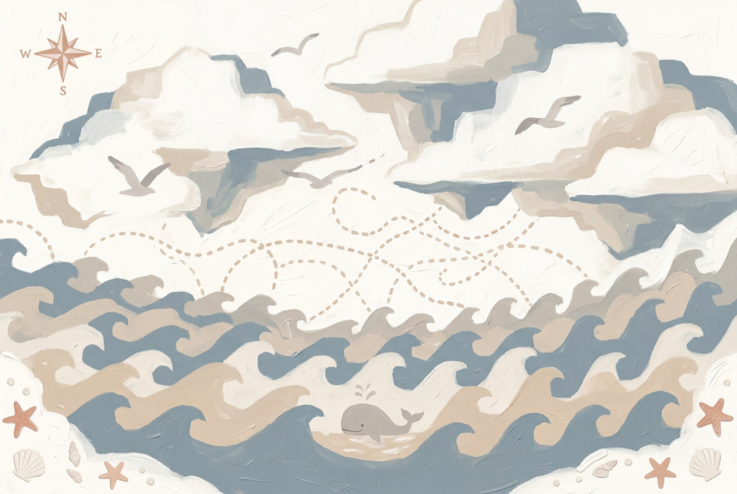 White Background Wallpaper Light Neutral Soft Coastal Wall Mural pattern artwork