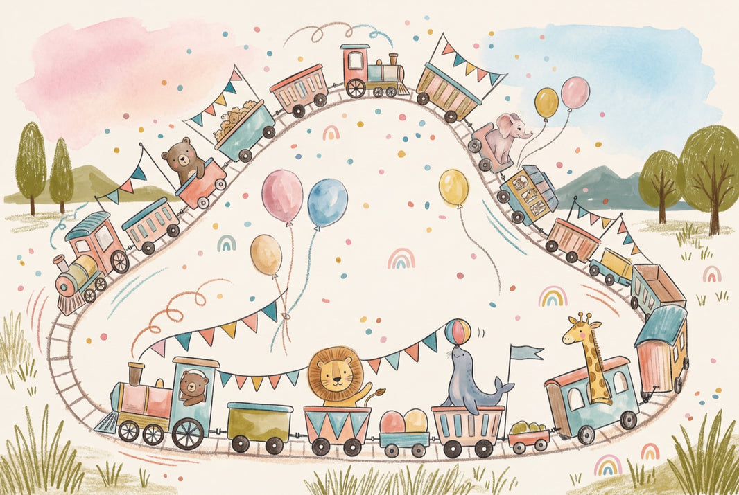 Toy Train Wallpaper Whimsical Removable Kids Nursery Wall Decor pattern artwork