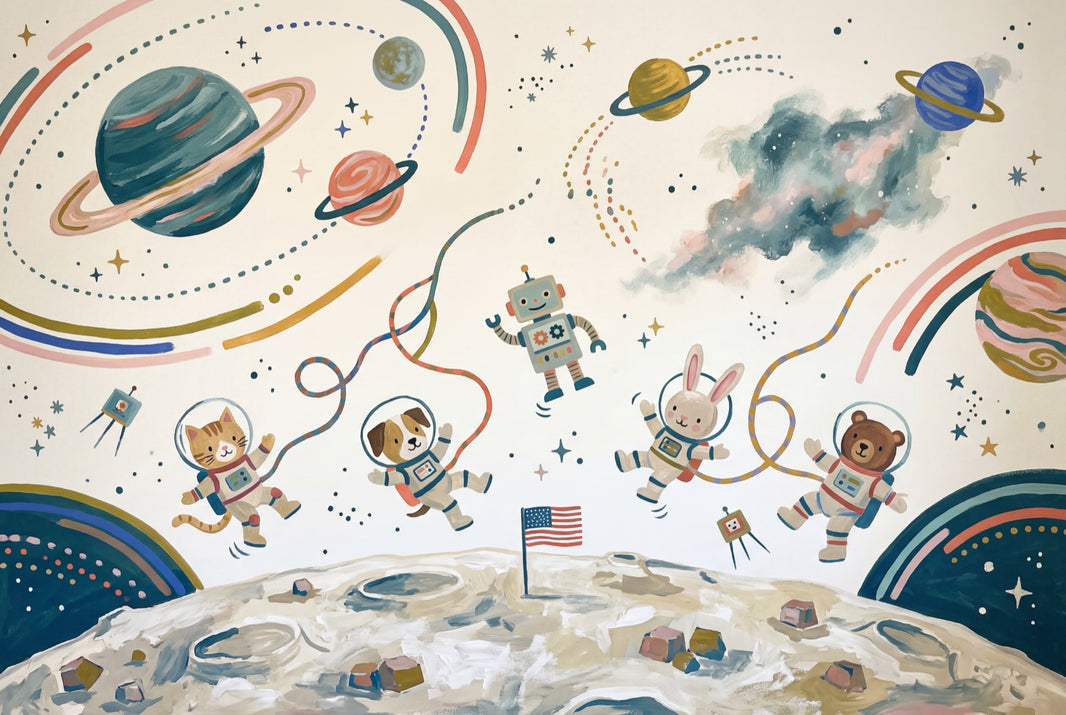 White Background Wallpaper American Flag Space Wall Mural pattern artwork