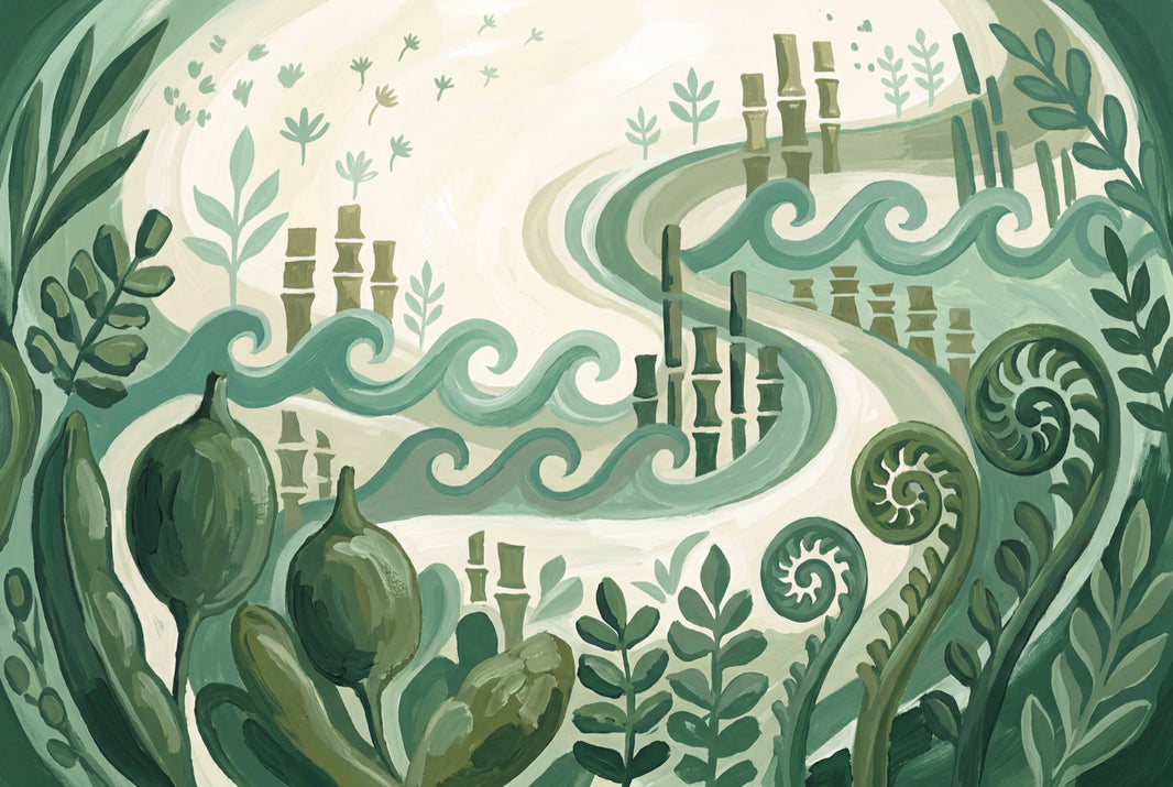 Totem Wallpaper Bamboo Fern Wall Mural pattern artwork