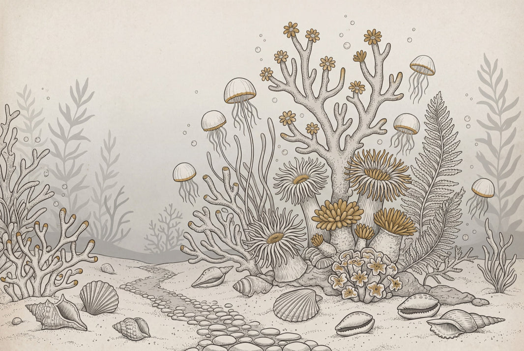 Underwater Wallpaper Coastal Coral Reef Removable Wall Decor pattern artwork