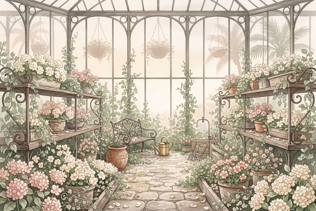 Greenhouse Wallpaper Floral Garden Removable Wrought Iron Wall Decor pattern artwork
