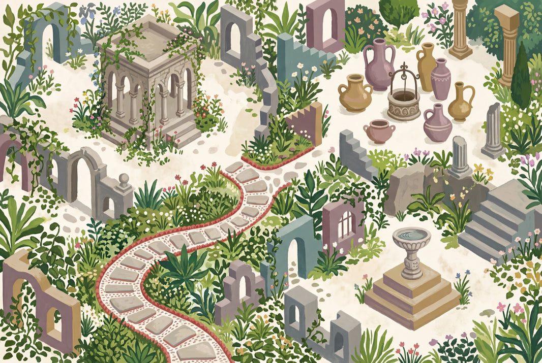 Walls Wallpaper Stone Ruins Garden Removable Wall Decor pattern artwork
