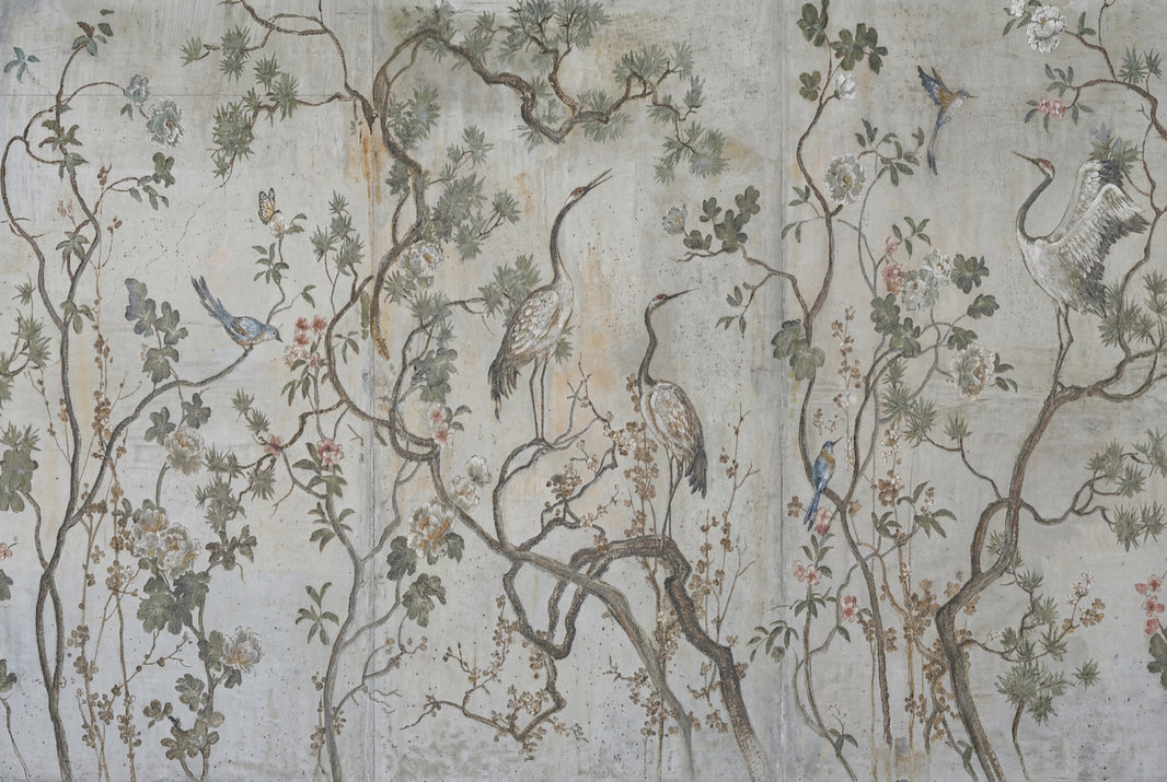 Paper Texture Wallpaper Botanical Removable Chinoiserie Wall Decor pattern artwork