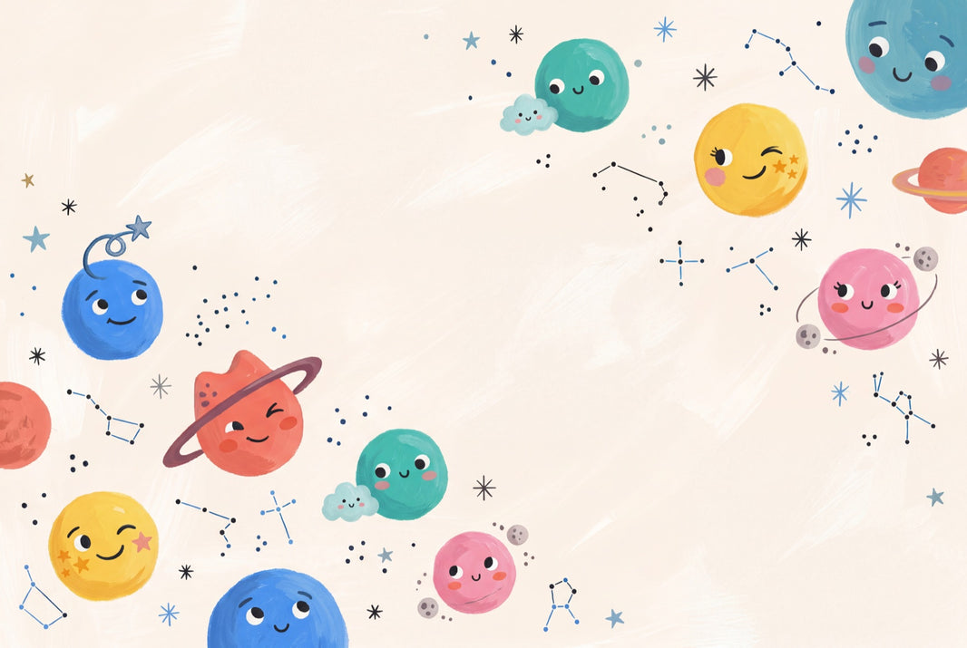Space Wallpaper Planets Constellations Removable Wall Decor pattern artwork