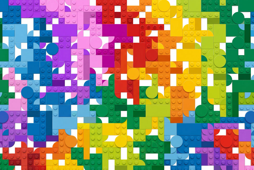 Building Blocks Wallpaper Geometric Colorful Removable Wall Decor pattern artwork