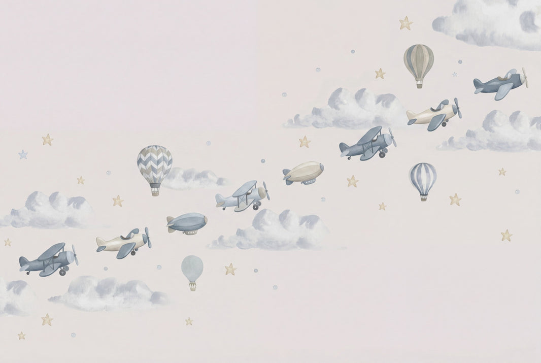 Watercolor Wallpaper Airplanes Nursery Removable Wall Decor pattern artwork