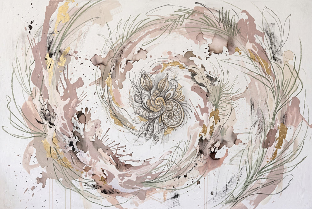 Abstract Watercolor Wallpaper Floral Mandala Swirl Spiral Wall Mural pattern artwork