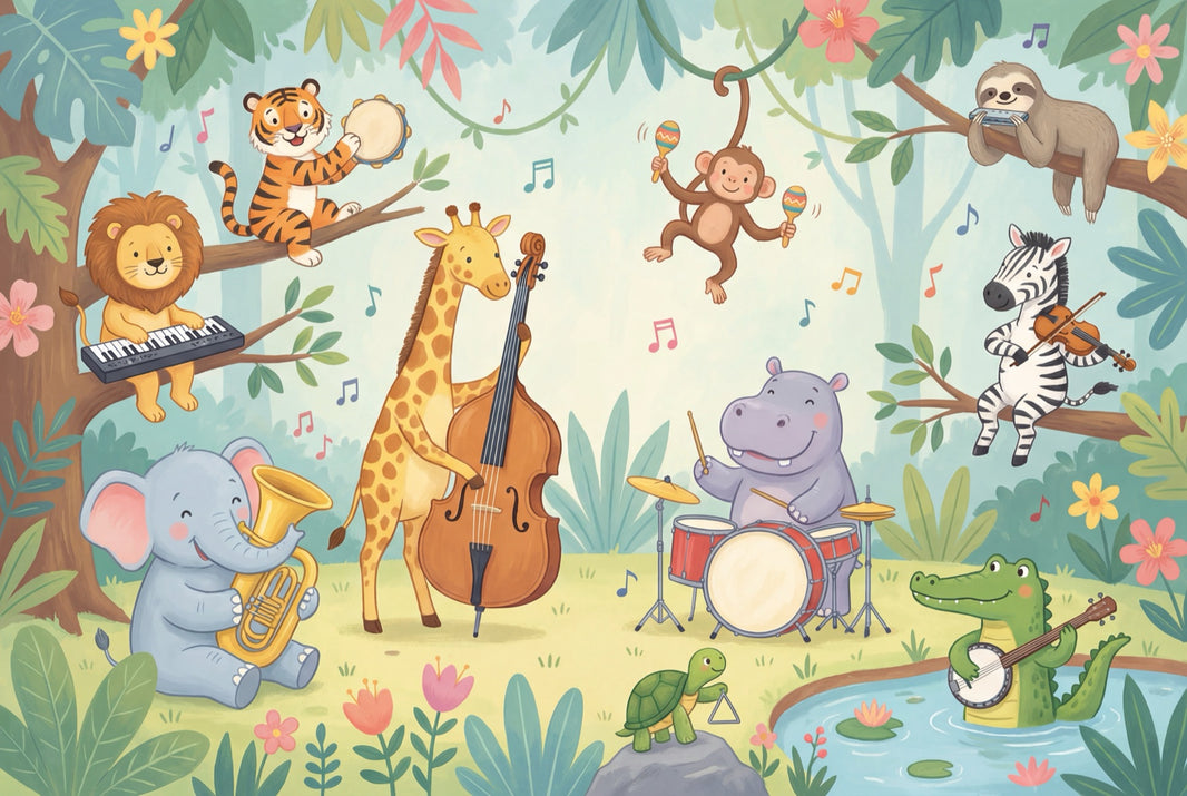 Animals Wallpaper Music Forest Wall Mural pattern artwork