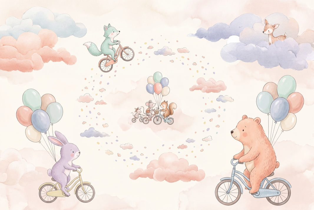 Nursery Wallpaper Pastel Watercolor Removable Wall Decor pattern artwork