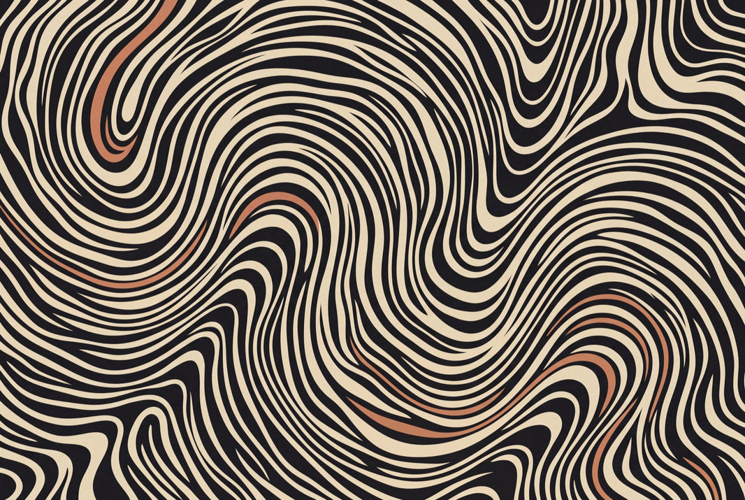 Op Art Wallpaper Wavy Stripes Optical Illusion Wall Mural pattern artwork