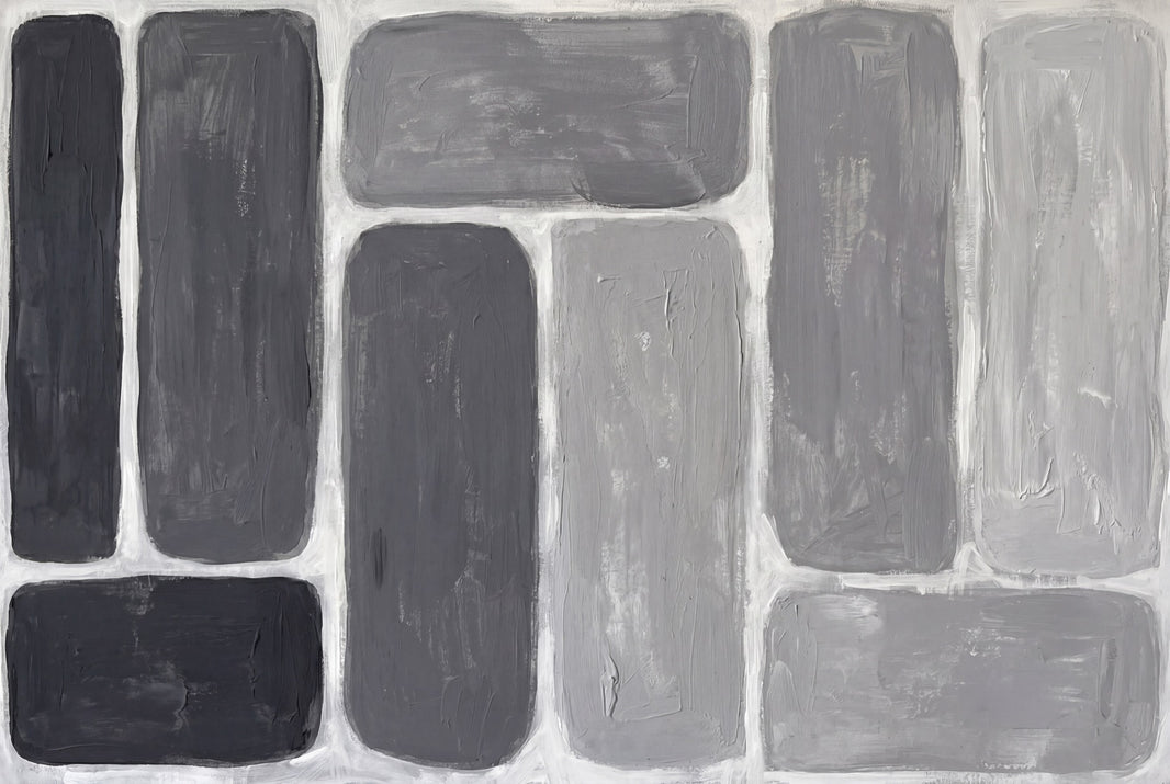 Rounded Rectangles Wallpaper Gray Monochrome Painted Texture Wall Mural pattern artwork