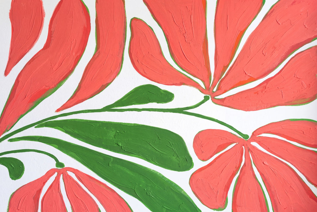 White Background Wallpaper Floral Removable Wall Decor pattern artwork