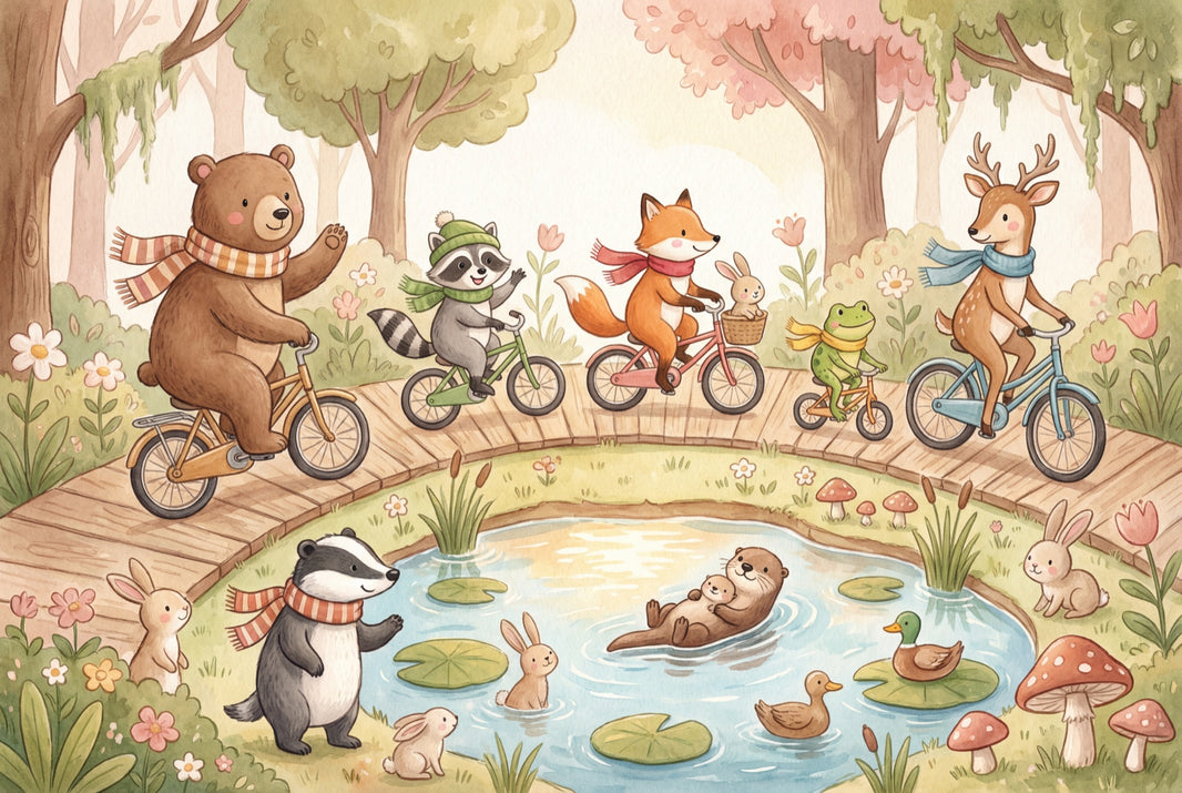 Whimsical Animals Wallpaper Playful Nature Wall Mural pattern artwork