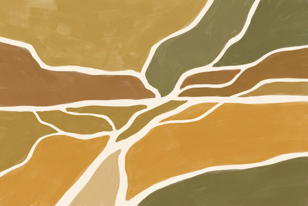 Abstract Landscape Wallpaper Earth Tone Contour Lines Wall Mural pattern artwork