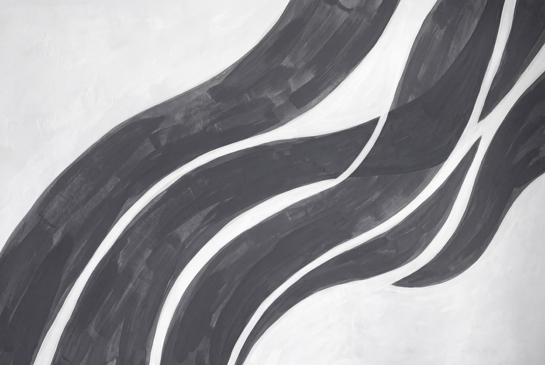 Abstract Wallpaper Wavy Stripes Removable Monochrome Wall Decor pattern artwork