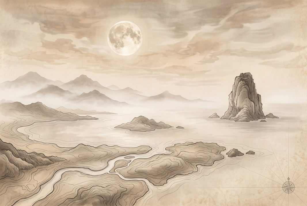 Cloudy Sky Wallpaper Misty Coast Removable Sepia Wall Decor pattern artwork