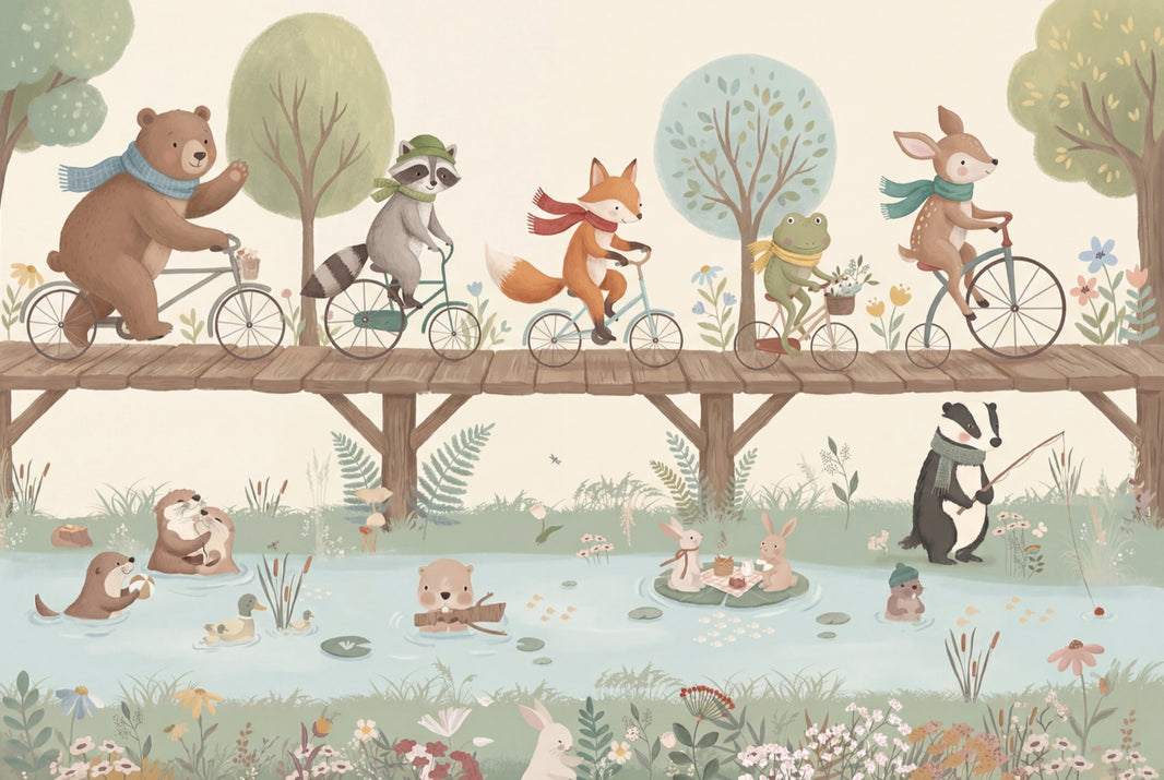 Animal Wallpaper Nature Playful Removable Wall Decor pattern artwork