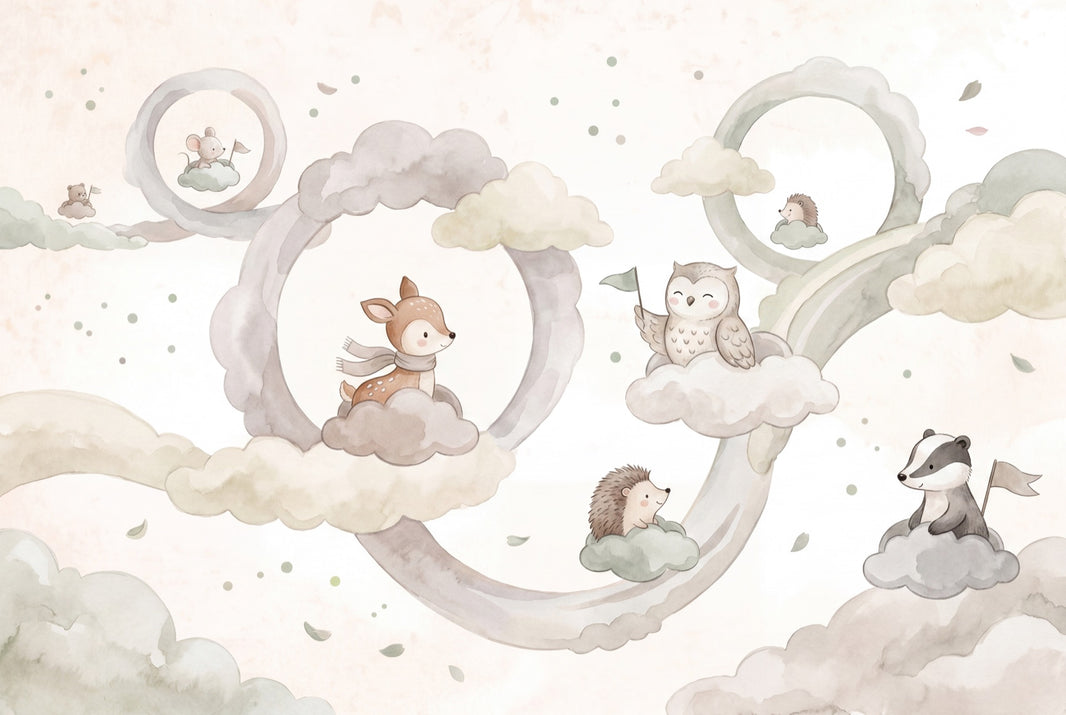 Cloudy Sky Wallpaper Nursery Removable Kids Wall Decor pattern artwork