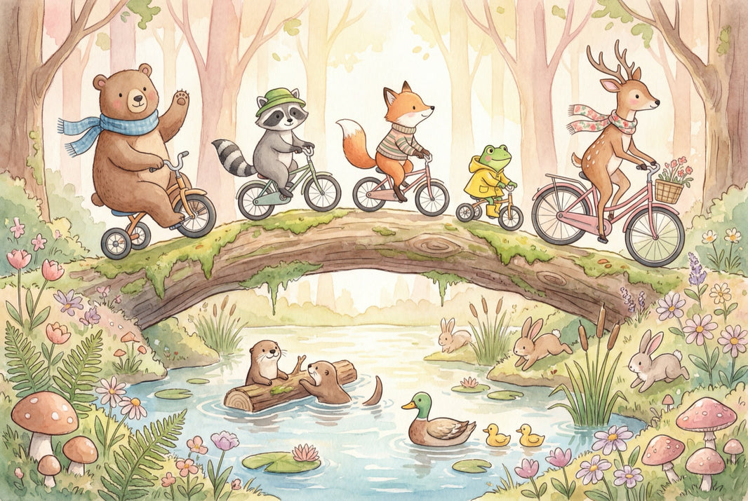 Whimsical Forest Wallpaper Animal Playful Wall Mural pattern artwork