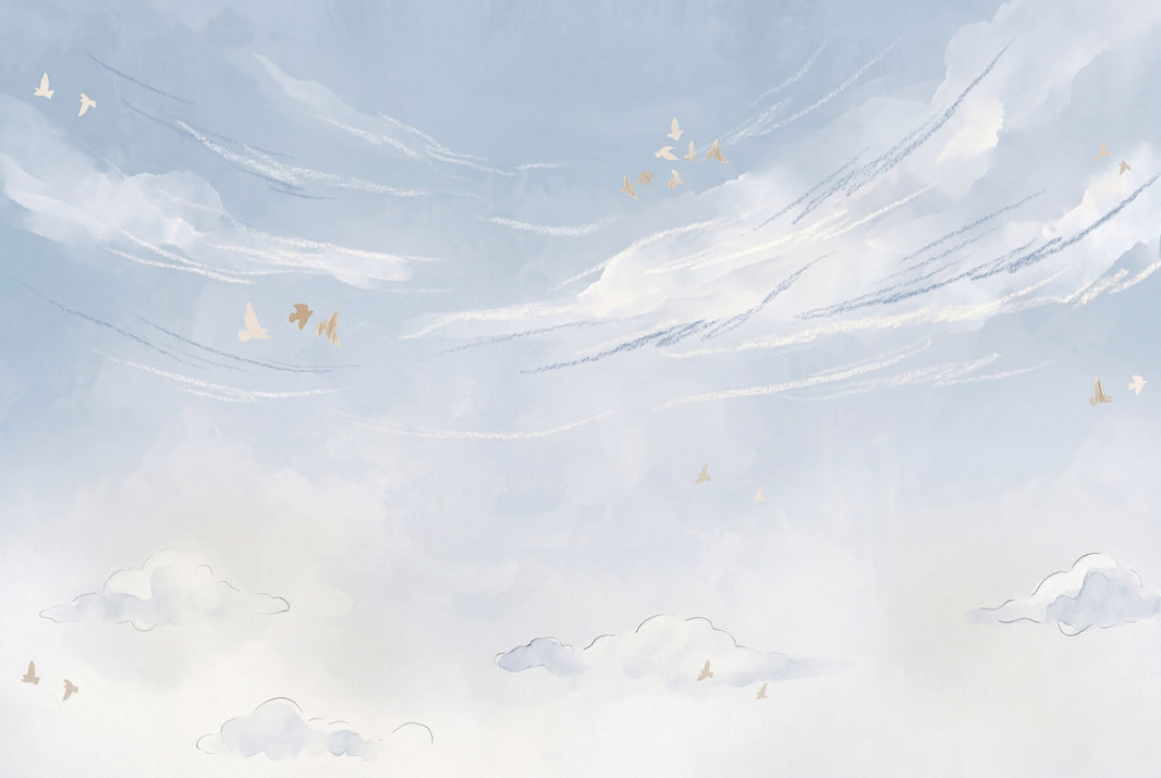 Blue Sky Clouds Wallpaper Sky Clouds Blue Sky Removable Wall Decor pattern artwork