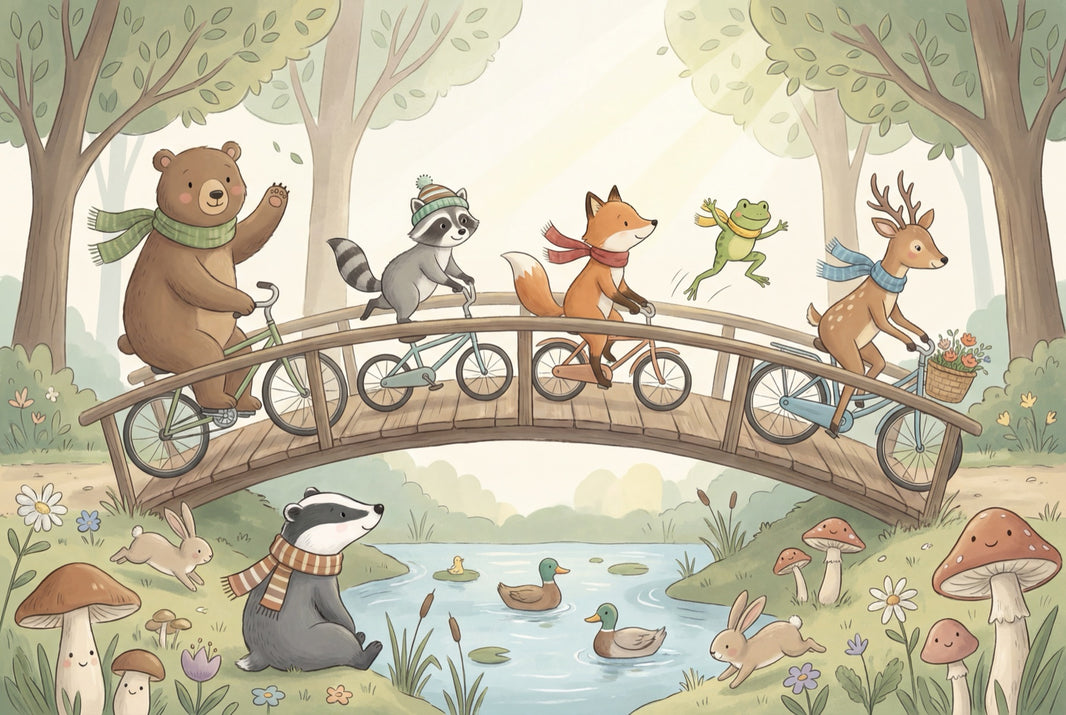 Forest Animals Wallpaper Nature Playful Wall Mural pattern artwork