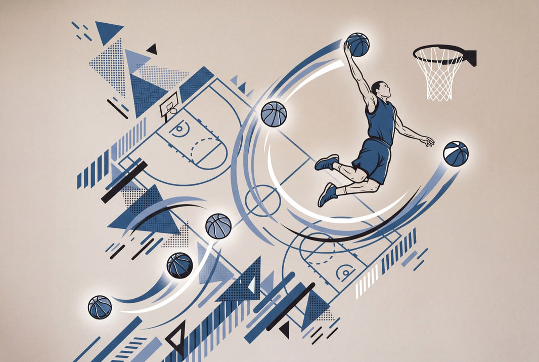 Basketball Wallpaper Dunk Sports Wall Mural pattern artwork