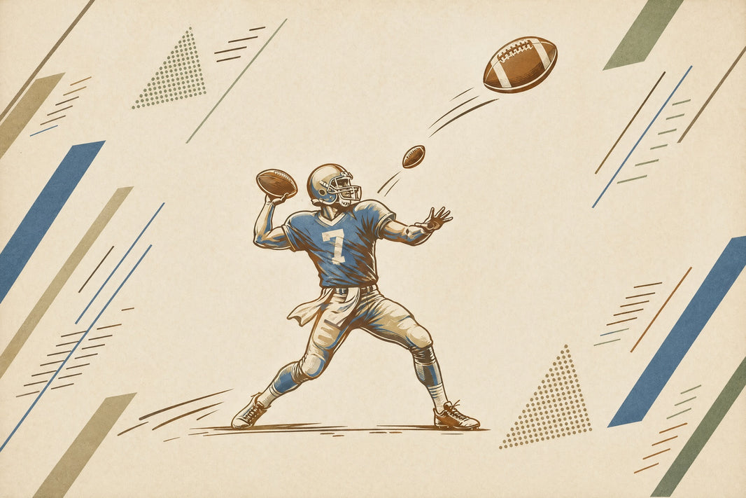 American Football Wallpaper Quarterback Sports Illustration Removable Wall Decor pattern artwork