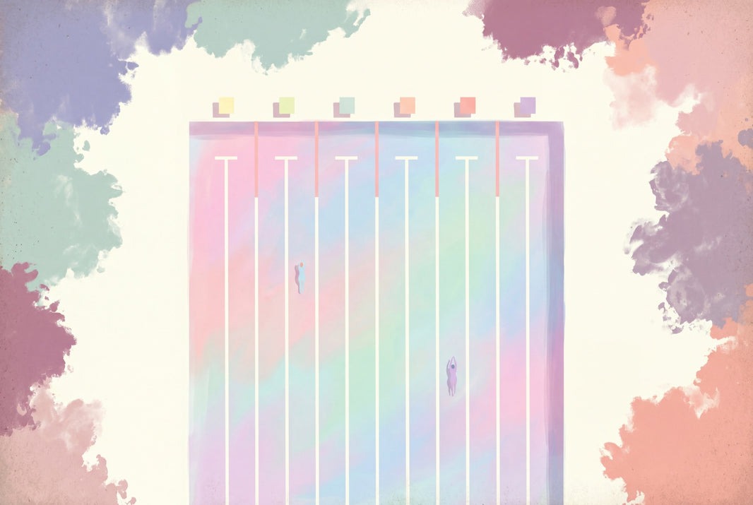 Pastel Gradient Wallpaper Geometric Panel Watercolor Clouds Removable Wall Decor pattern artwork