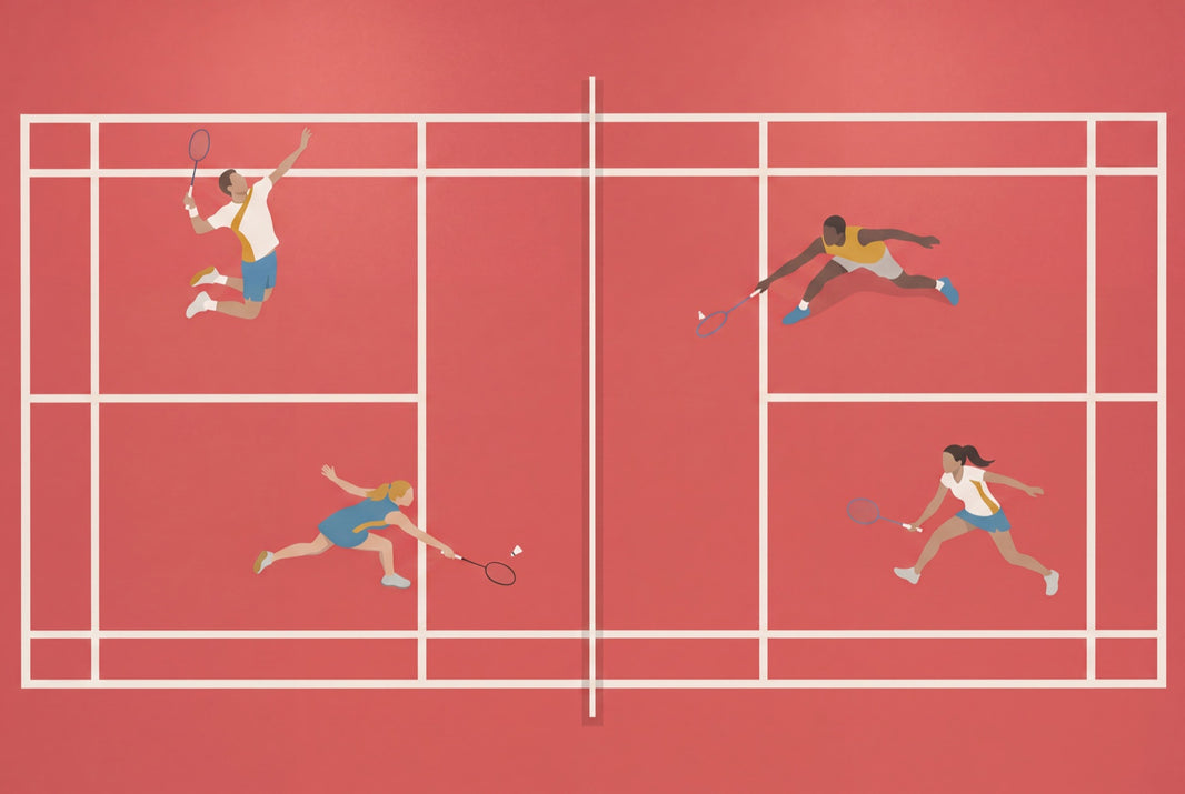 Badminton Wallpaper Sports Removable Red Court Wall Decor pattern artwork