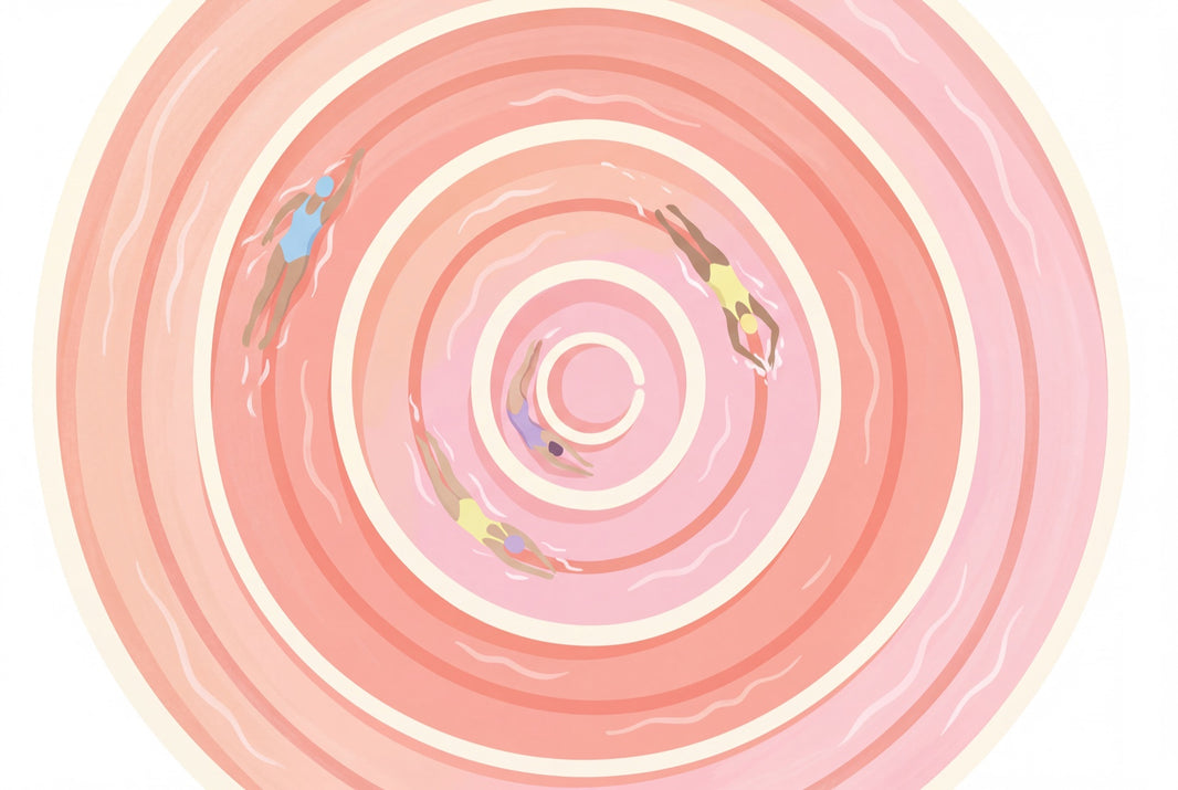 Abstract Spiral Wallpaper Concentric Rings Swimmers Wall Mural pattern artwork