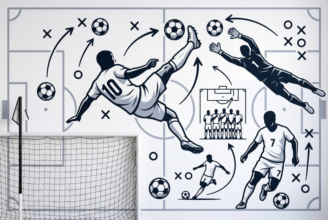 Football Tactics Wallpaper Soccer Sports Mural Removable Wall Decor pattern artwork