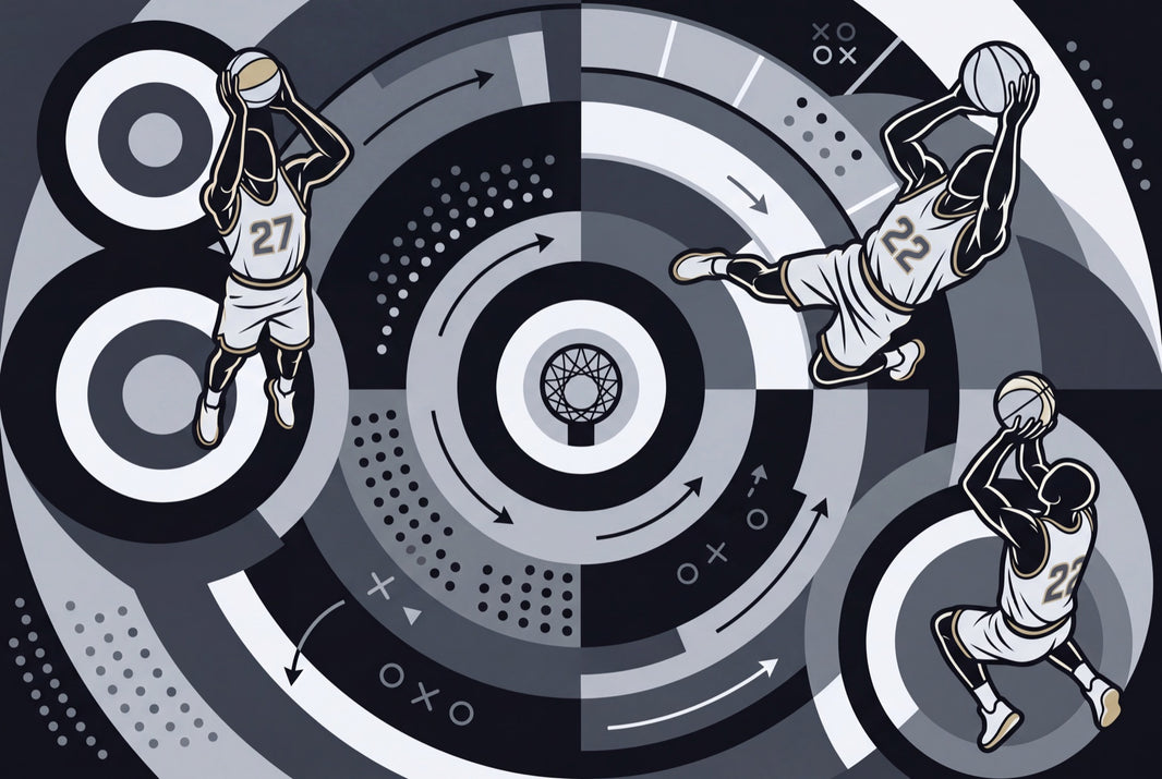 Basketball Wallpaper Geometric Circles Sports Graphic Wall Mural pattern artwork
