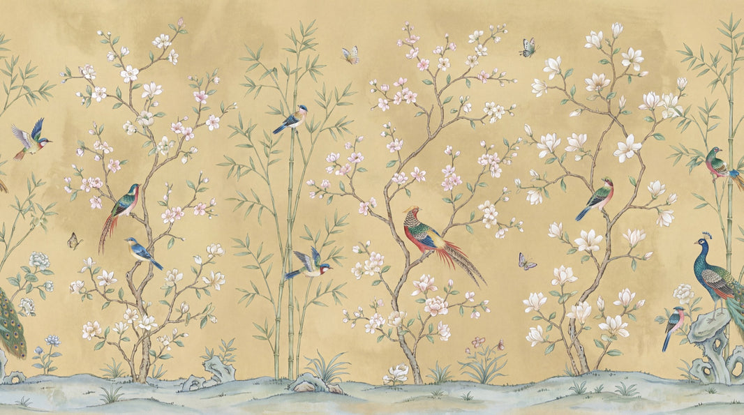Oriental Wallpaper Birds Floral Wall Mural pattern artwork