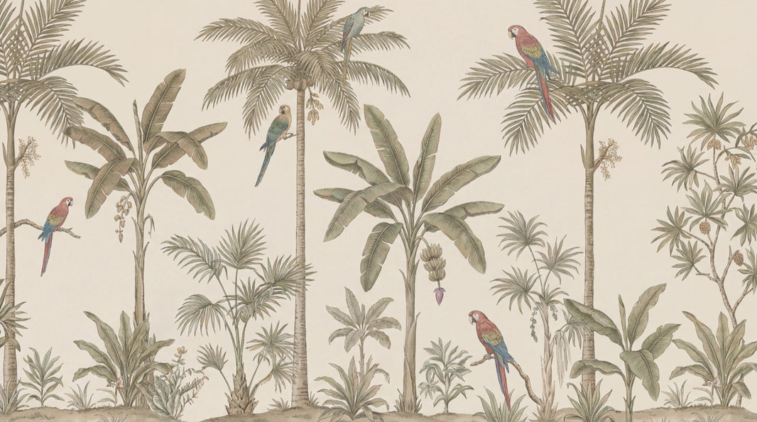 Shades Of Green Wallpaper Tropical Palm Wall Mural pattern artwork