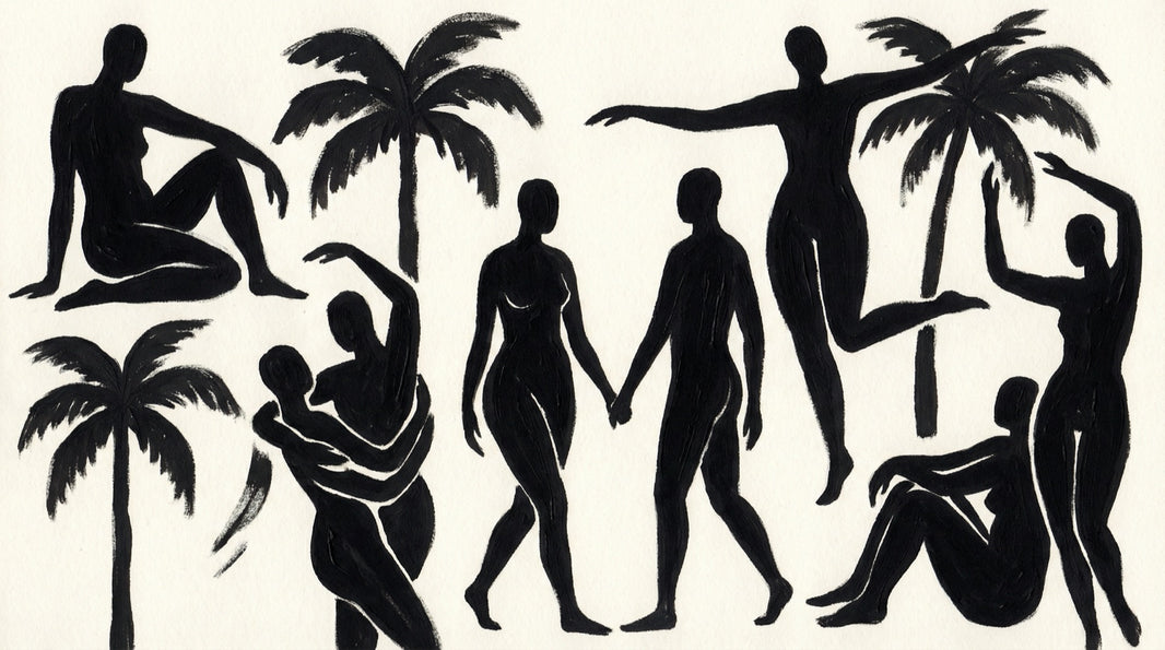 Silhouettes Wallpaper Palm Trees Minimalist Wall Mural pattern artwork