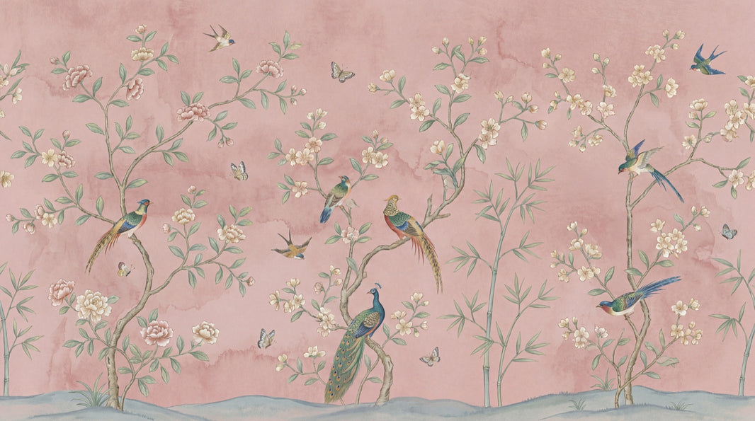 Chinoiserie Wallpaper Birds Floral Wall Mural pattern artwork