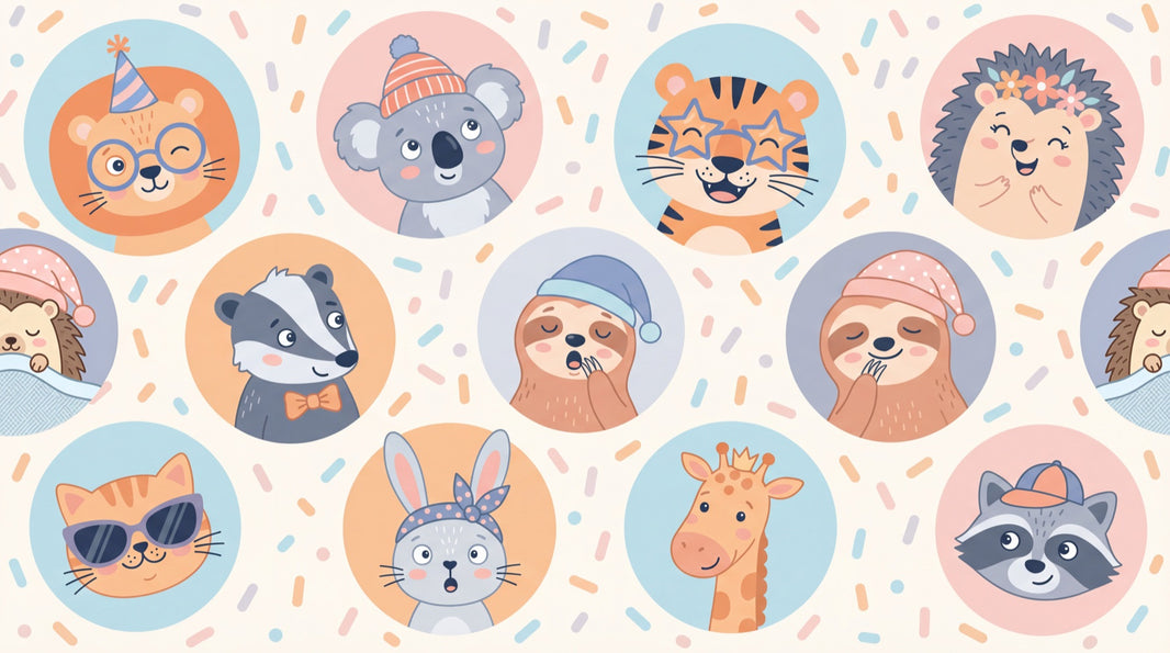 Cartoon Animals Wallpaper Playful Whimsical Wall Decor pattern artwork
