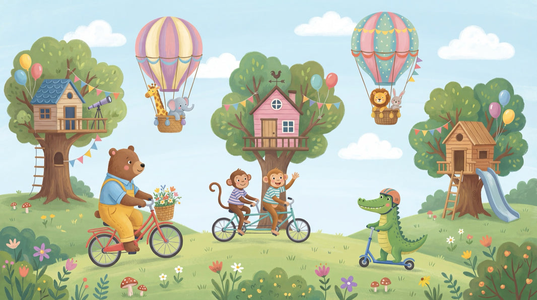 Treehouse Wallpaper Whimsical Nature Wall Mural pattern artwork
